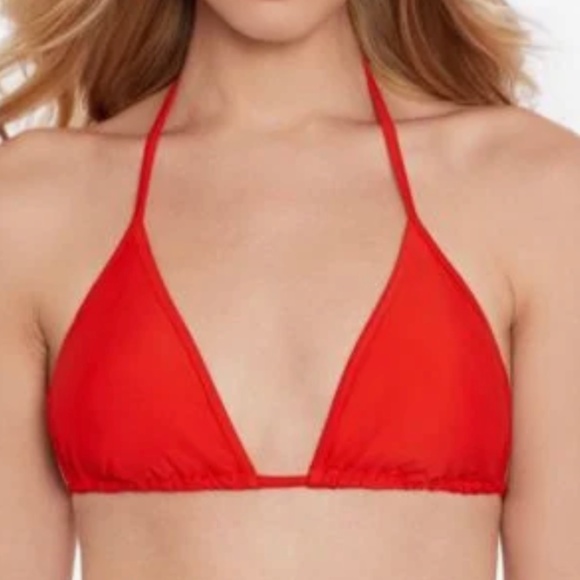 Salt + Cove Womens Vermillion Red Slider Trinagle Bikini Top Small - Picture 1 of 12